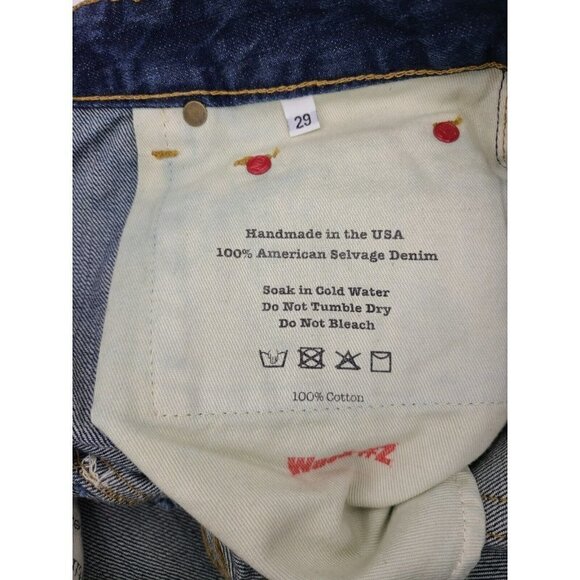 New Norman Russell Selvage Denim Jeans Mens 29x34 Boot Cut Blue Pants Wash #2 - Picture 7 of 8